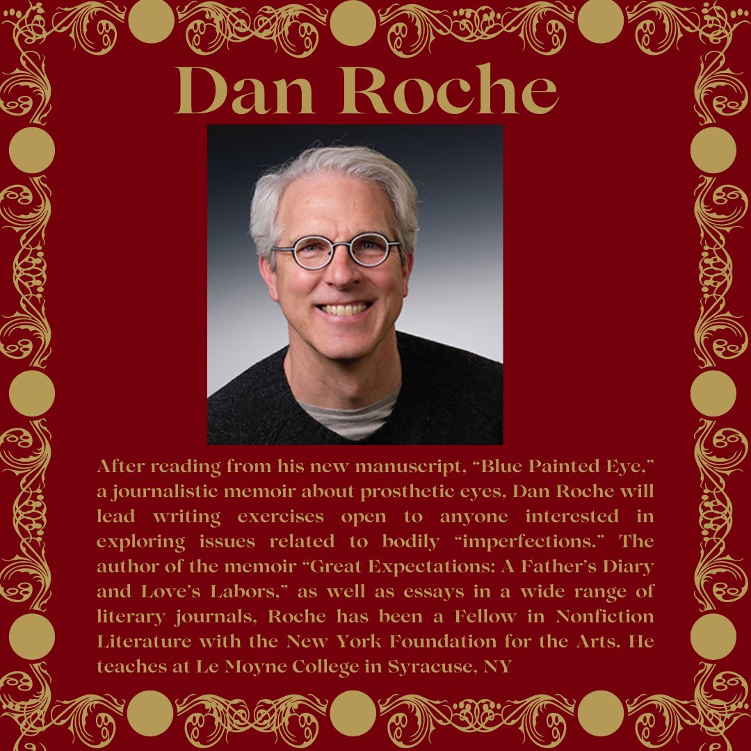Come out  to the McBride Gathering Space today for an event with Dan Roche! The reading will start at 5 PM and the writing workshop will follow at 5:45 PM. See you there!