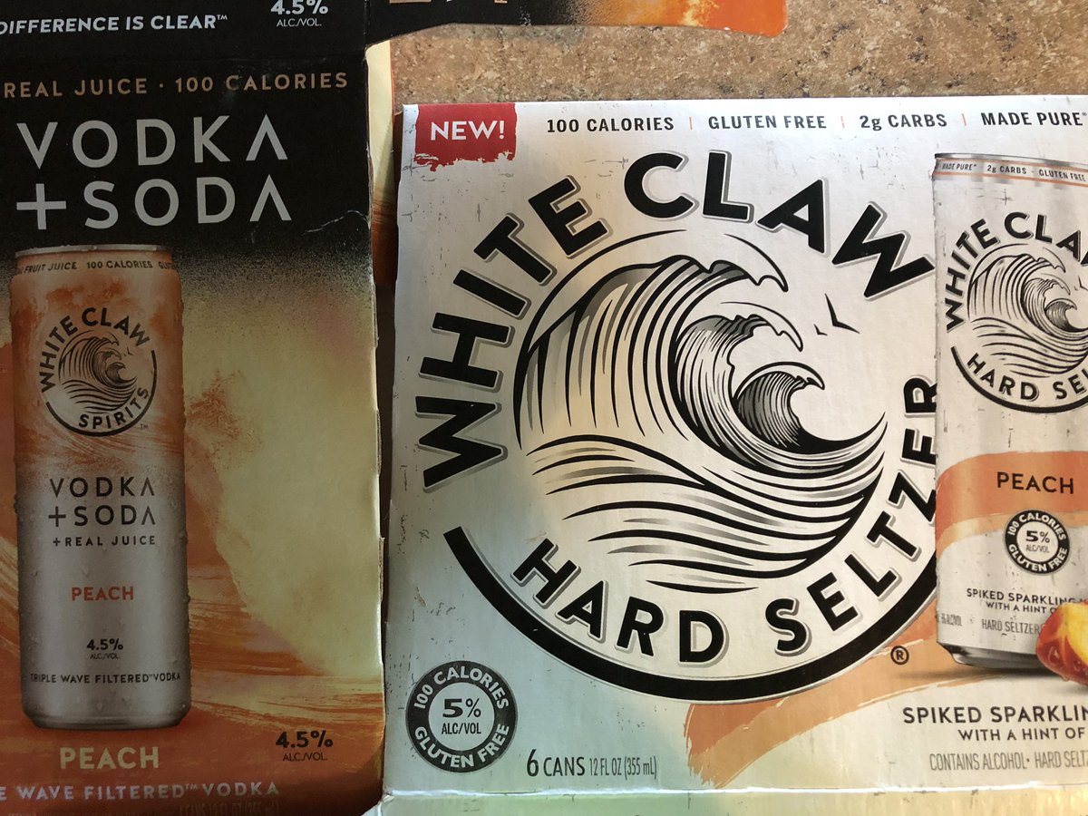 Str8lazie's tweet photo. Hey @WhiteClaw   These new vodka sodas are tasty, but less alcohol then the regular claws. Vodka drinks are 9 %to 12%. You let me down https://t.co/R4vWLEBkGS