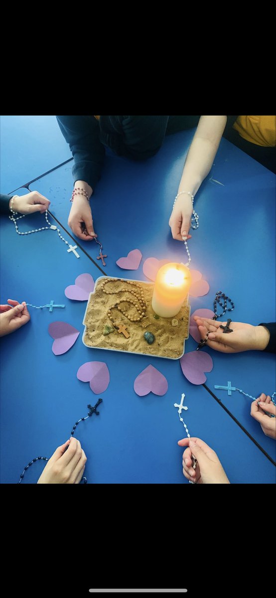 Year 6 prayed a decade of the Rosary today focusing on forgiveness #laternprayer #toknowtolovetoserve #Lent2023