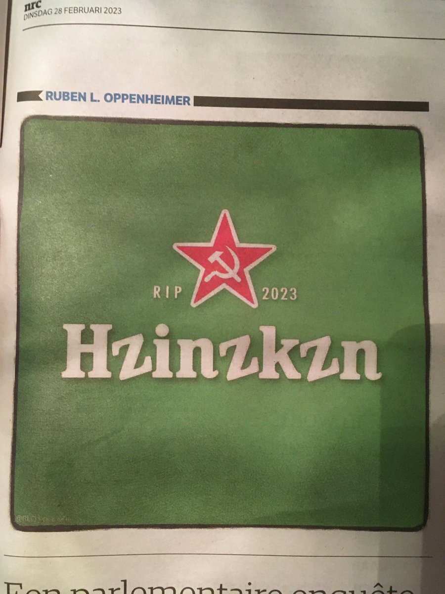 Received this as reaction to the latest @Movendi_Int #AlcoholIssues newsletter.

People appreciate that we cover Heineken’s conduct in Russia - and sent me a picture of a Dutch newspaper.

Says it all.
#BigAlcoholExposed  

Read more: movendi.ngo/news/2023/02/2…
