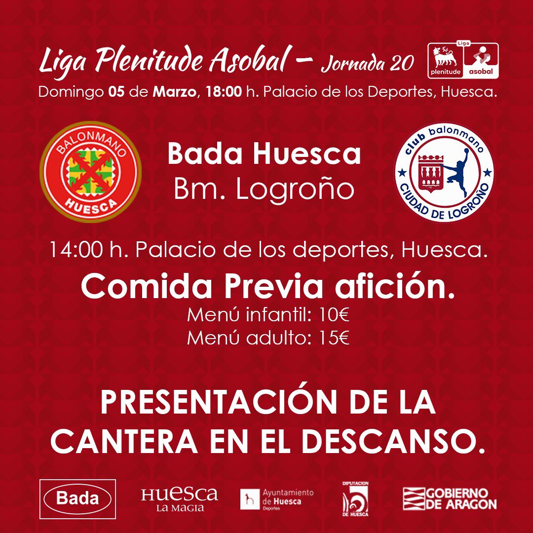BmHuesca's tweet photo. 🤔 Por aquí no dejamos de pensar en lo que se viene el Domingo en el Palacio...
Comida previa, tarde en el Palacio, Bada @BmHuesca - @CdadLogrono y presentación de la Cantera‼️
#BadaHuesca #HuescaLaMagia #VamosBada #LigaPlenitudeASOBAL #HCALOG #Balonmano #Handball https://t.co/ZJNsfpuxyt