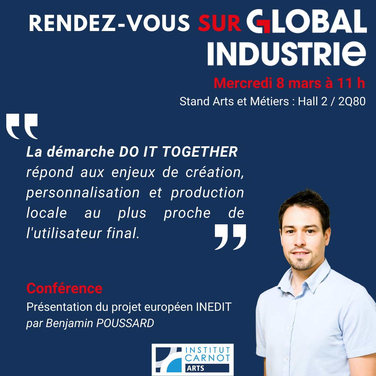 𝗢𝗻 𝗲𝗻 𝗽𝗮𝗿𝗹𝗲𝗿𝗮 𝘀𝘂𝗿 𝗚𝗹𝗼𝗯𝗮𝗹 𝗜𝗻𝗱𝘂𝘀𝘁𝗿𝗶𝗲 [Episode1] :
🔊 𝙀𝙩 𝙨𝙞 𝙡𝙚 𝙛𝙪𝙩𝙪𝙧𝙚 𝙚́𝙩𝙖𝙞𝙩 𝙘𝙤𝙡𝙡𝙖𝙗𝙤𝙧𝙖𝙩𝙞𝙛, 𝙡𝙤𝙘𝙖𝙡 𝙚𝙩 𝙨𝙪𝙧-𝙢𝙚𝙨𝙪𝙧𝙚 ?
<a href="/Reseau_Carnot/">Carnot</a> <a href="/ArtsetMetiers_/">Arts et Métiers - ENSAM</a> <a href="/Salon_GI/">GLOBAL INDUSTRIE</a>
