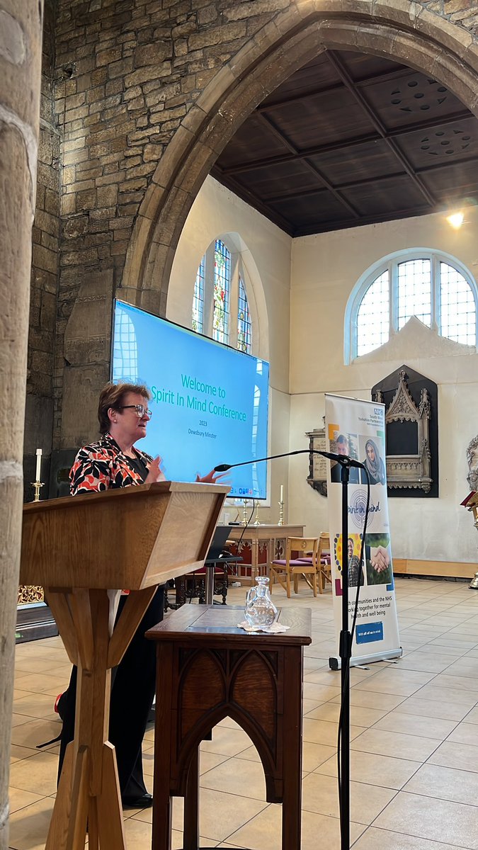 SWYT Chair Marie Burnham opening Spirit in Mind Conference on Natural Healing. Dewsbury Minster today.