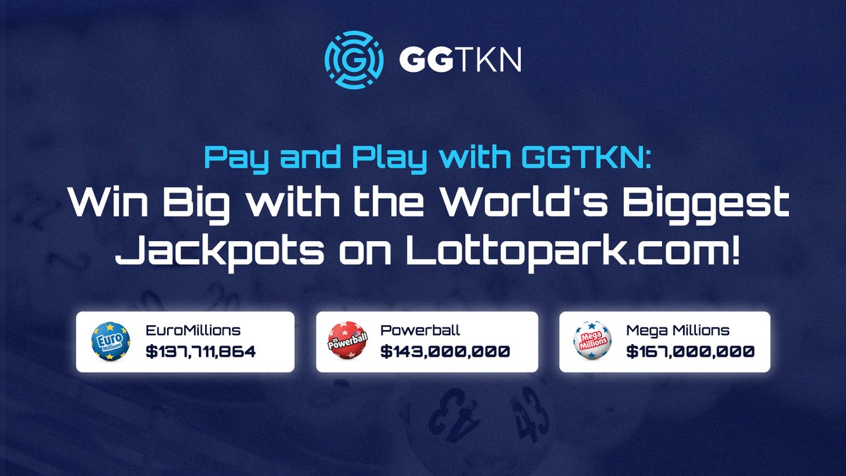 gg_tkn's tweet photo. 🌎 The world's biggest jackpots are up for grabs this week on https://t.co/fthbnNbIZB! 

🤑 Don't miss your chance to #win ig with some of the #largestlotteries from around the globe. 

#GGTKN #ggtoken #JackpotWorldWin https://t.co/UAz57aIoso