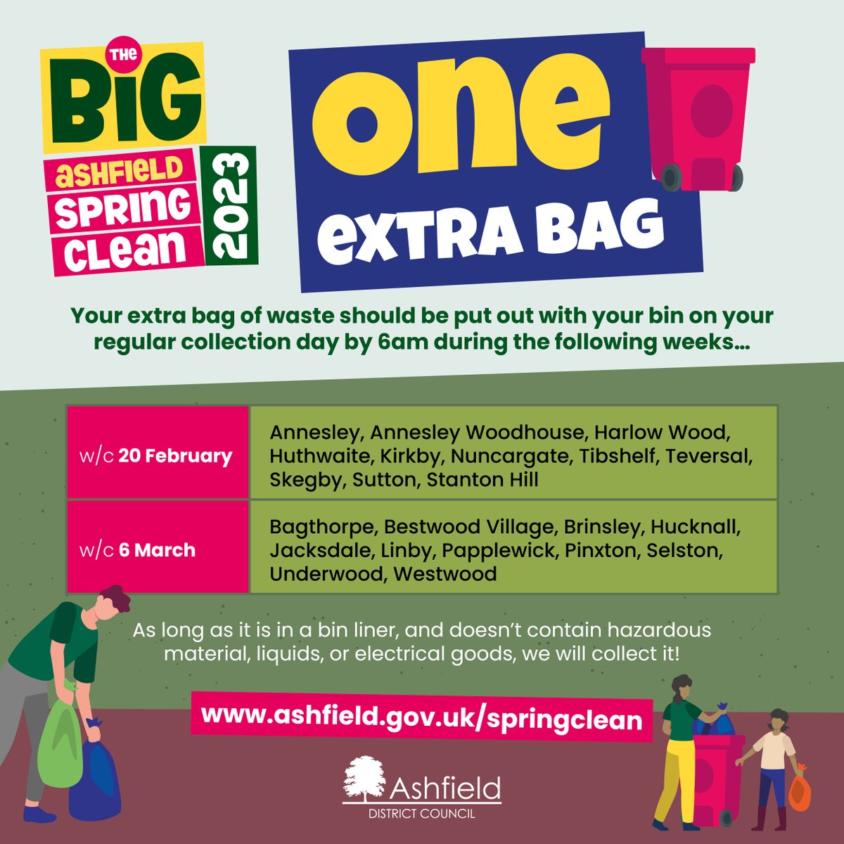 Ashfield Council on Twitter "If you live in Hucknall & the Rurals, you can leave an extra bag
