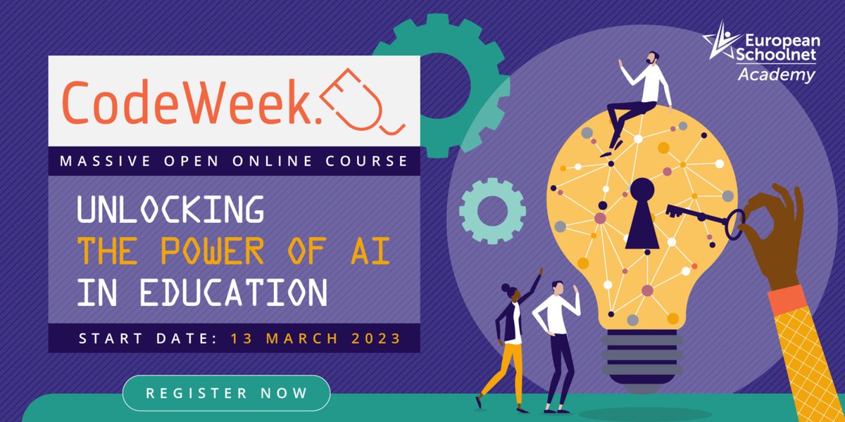 eu_schoolnet's tweet image. How can we prepare our students🧑🎓👩🏾🎓👩🏻🎓 to harness #AI’s potential? Are you curious to explore all the potential and threats of these #technologies?
✅Find answers to your questions by joining the #CodeWeekUnlockingAI MOOC
📆13 March🔗 bit.ly/UnlockingAI_MO…