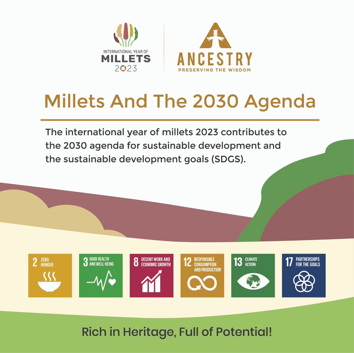 Ancestry Millets Private Limited wishes you all a Happy, delicious, and nutritious- International year of Millets 2023!
#iym2023 #millets #healthyfood #ragi #healthylife #glutenfree #healthyeating #jowar #bajra #fingermillet #sorghum #functionalfoods
#ancestry #ancestrymillets