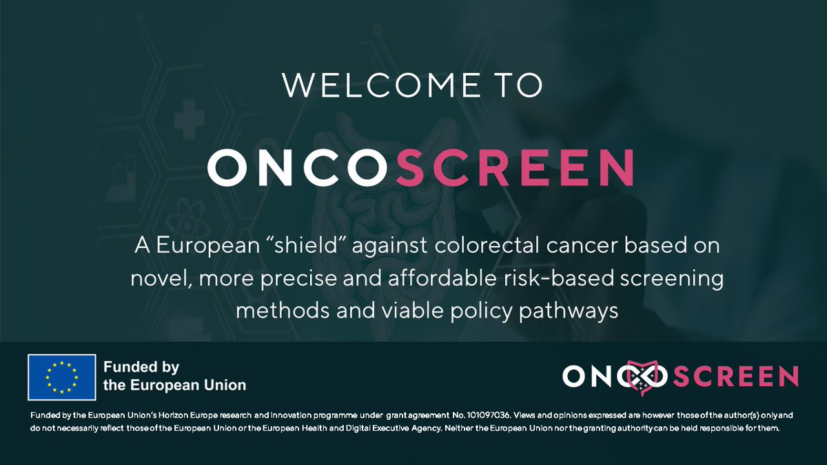 oncoscreen's tweet image. 👋Hello and welcome to ONCOSCREEN!

@oncoscreen seeks to develop new methods and technologies for colorectal cancer screening and its early detection.

Below is a thread🧵outlining all you need to know about #ONCOSCREEN and what the project involves👇