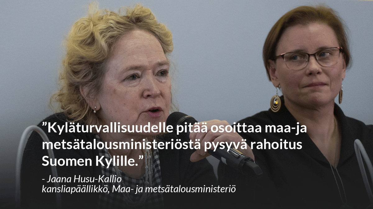 ”Kyläturvallisuudelle pitää osoittaa maa-ja metsätalousministeriöstä pysyvä rahoitus Suomen Kylille.”
- Jaana Husu-Kallio, kansliapäällikkö, MMM
#turvallisuusseminaari #kyläturvallisuus #kokonaisturvallisuus