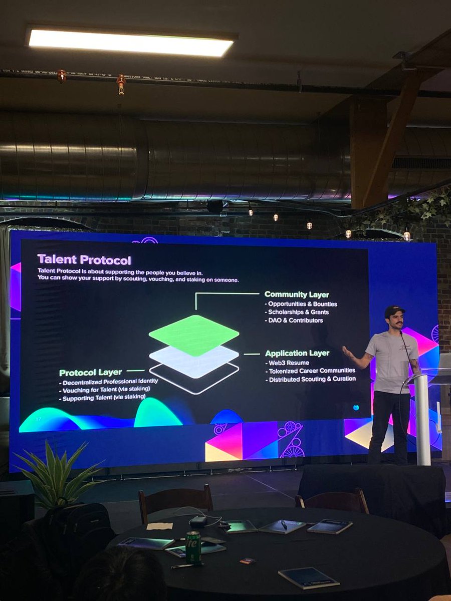 pcbo's tweet image. Day 18 on twitter jail... Our own @filmacedo pitched Talent Protocol yesterday at @protocollabs during #EthDenver. Think you missed the &apos;get out of jail&apos; block at the Community Layer, Filipe 😇

#FreeTalentProtocol 🕊️