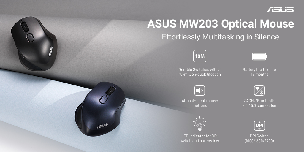ASUS India on Twitter: "The ergonomic ASUS MW203 Multi-Device Wireless ...