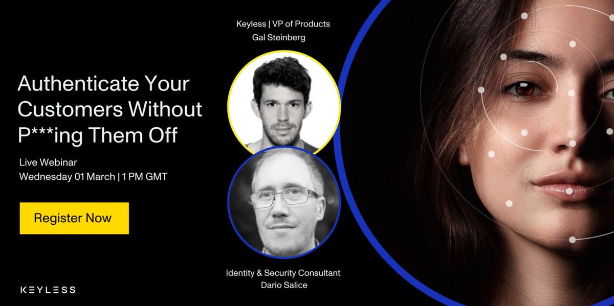Just a few hours to our first 2023 #webinar, where our VP of Products Gal Steinberg and Identity and Security Expert Dario Salice will explore the key aspects of different #authentication methods and how they each impact #userexperience.

Register now👉 eu1.hubs.ly/H030f270