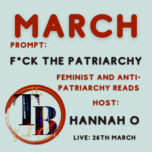 TotalBollix's tweet photo. Hello Everyone! Sorry I've been a little quiet, I've been prepping for my fight with the patriarchy. Maybe you can help me? Pick a book from your TBR that matches this prompt, and join us for the liveshow on @ladette_M 's channel! https://t.co/beVPdeivcf