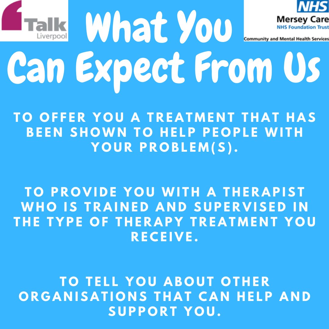 TalkTherapyLiv's tweet photo. Thinking about referring yourself to Talk Liverpool? Here's what you can expect from us.
#mentalhealth #mentalhealthawareness #talkliverpool #mentalhealthliverpool #mentalhealthmatters #mentalhealthsupport #mentalhealthcommunity #liverpoolnhs #merseycare https://t.co/n6iRx2zyFe