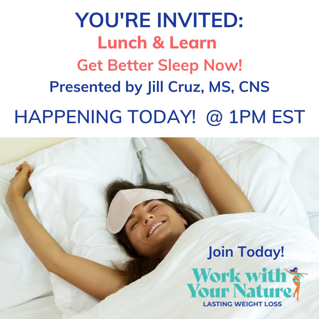 JillCruz1's tweet photo. I invite you to join my complimentary Lunch and Learn where I discuss how to "Get Better Sleep Now!" Because Sleep is the foundation of all other "healthy lifestyle practices".
It's happening TODAY Wednesday, March 1st at 1 PM EST
Join Here: https://t.co/Qmg3e4vhk3 https://t.co/4M4rTv0HiP