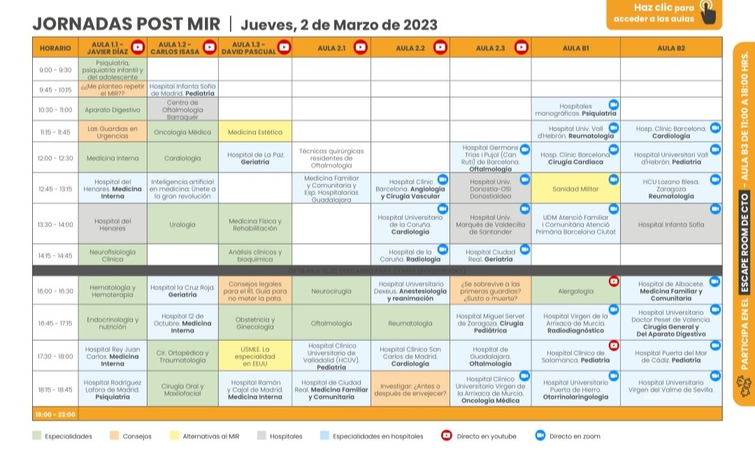 CAJMIR (@cajmir_seaic) on Twitter photo El próximo 2 de marzo estaremos en las Jornadas #PostmirCTO <a href="/CTOMedicinaES/">CTO Medicina</a> para explicar la especialidad de #alergologia #alergia
Se podrá seguir por streaming en Youtube
Horario: 16:00 - 16:30h
No os lo perdáis!!
#mir2023 El próximo 2 de marzo estaremos en las Jornadas #PostmirCTO <a href="/CTOMedicinaES/">CTO Medicina</a> para explicar la especialidad de #alergologia #alergia
Se podrá seguir por streaming en Youtube
Horario: 16:00 - 16:30h
No os lo perdáis!!
#mir2023