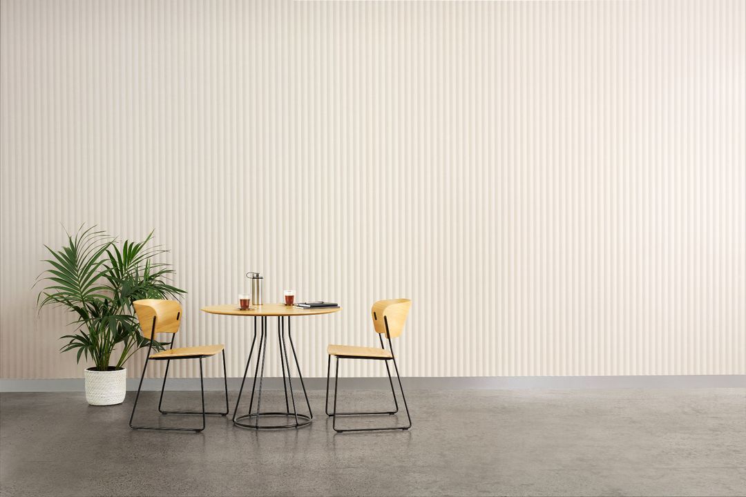 The Zen embossed acoustic panel embraces the trend towards tactile surfaces and three-dimensional textures. With a subtle vertical rib pattern that mimics the lines and grooves of a Japanese Zen garden, Zen evokes a sense of simplicity and calm. 

📸: <a href="/WovenImage1/">Woven Image</a>
