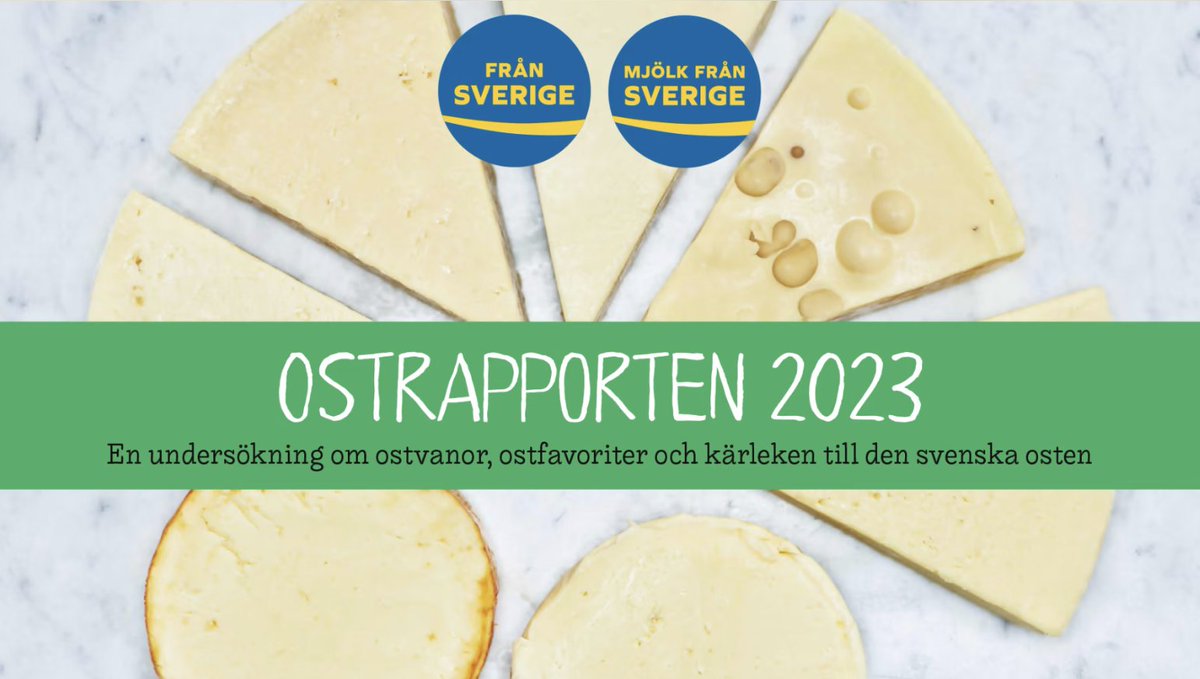 Ostrapporten 2023 är här! 95% av alla svenskar äter ost. Även om osten upplevs som dyrare nu är lojaliteten till de svenska ostarna fortsatt stor. Mer om svensk ost får du i Ostrapporten Från Sverige. 
mynewsdesk.com/se/_preview/pr…