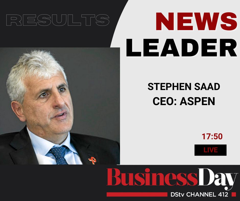 BusinessDayTV's tweet image. STILL TO COME on #TheClose 
@Zinathi_Gquma unpacks Aspen results with CEO of ASPEN, Stephen Saad. 

Be sure to tune in! 

#BDTV #Channel412 #NewsUpdates #Aspen #results