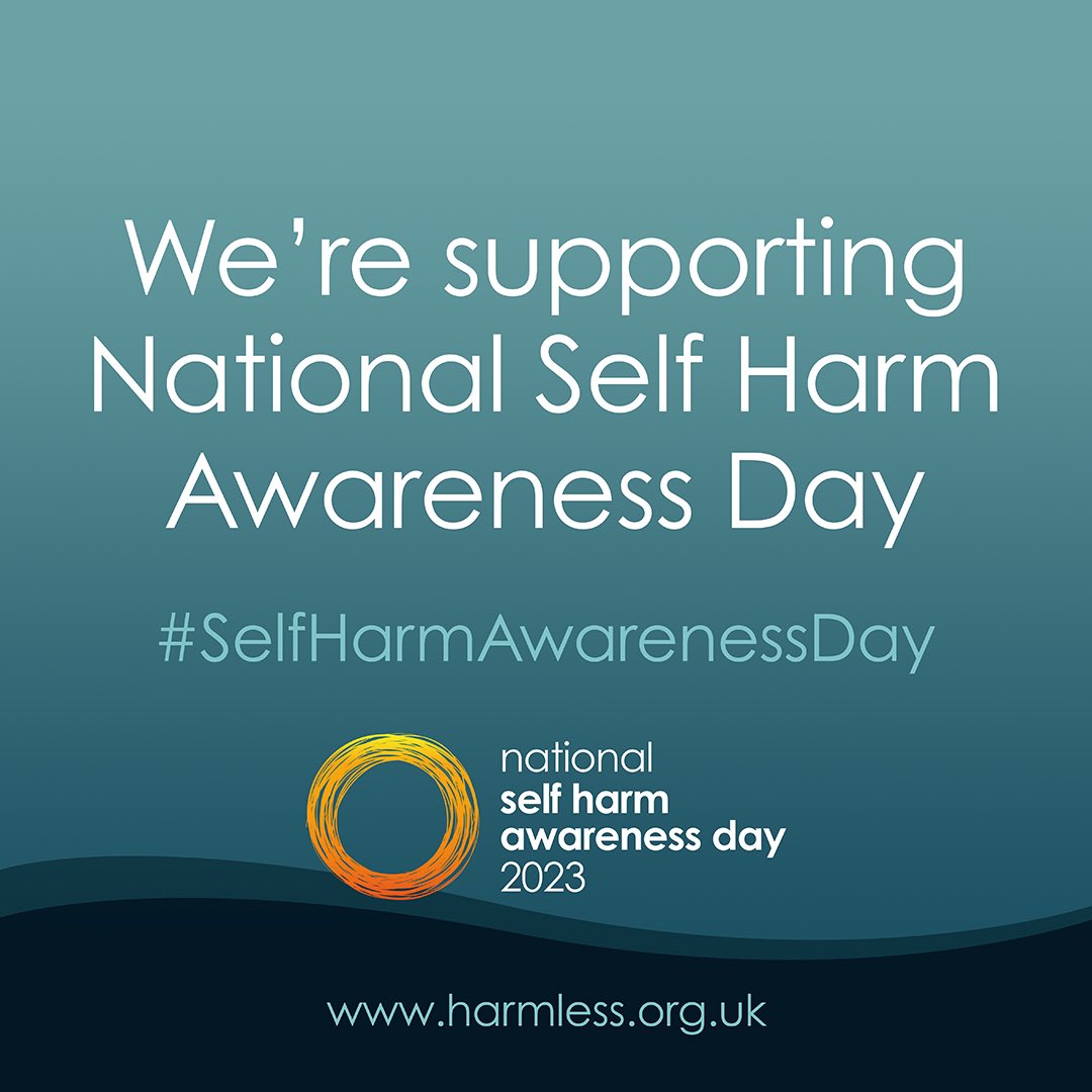 Supporting #SelfHarmAwarenessDay @HarmlessUK 💚

Self-harm and suicide are distinct, yet related. Vast majority of people who self-harm do not attempt suicide, but it significantly increases their risk. 

ALL self-harm needs to be taken seriously with compassion and understanding