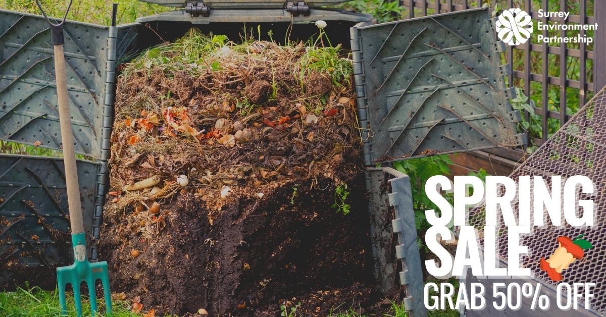 WaverleyBC's tweet photo. Start #recycling your garden and food waste from home this #spring! 🌱♻️
Half-price #CompostBins are now available for #Surrey and #Waverley residents. 🤑
Find out more 👉 https://t.co/MFQiI6onnU
#SpringSale #OwnYourImpact #FoodWaste #GardenWaste #CompostBinSale @surreyep https://t.co/yp7jvFOlXN