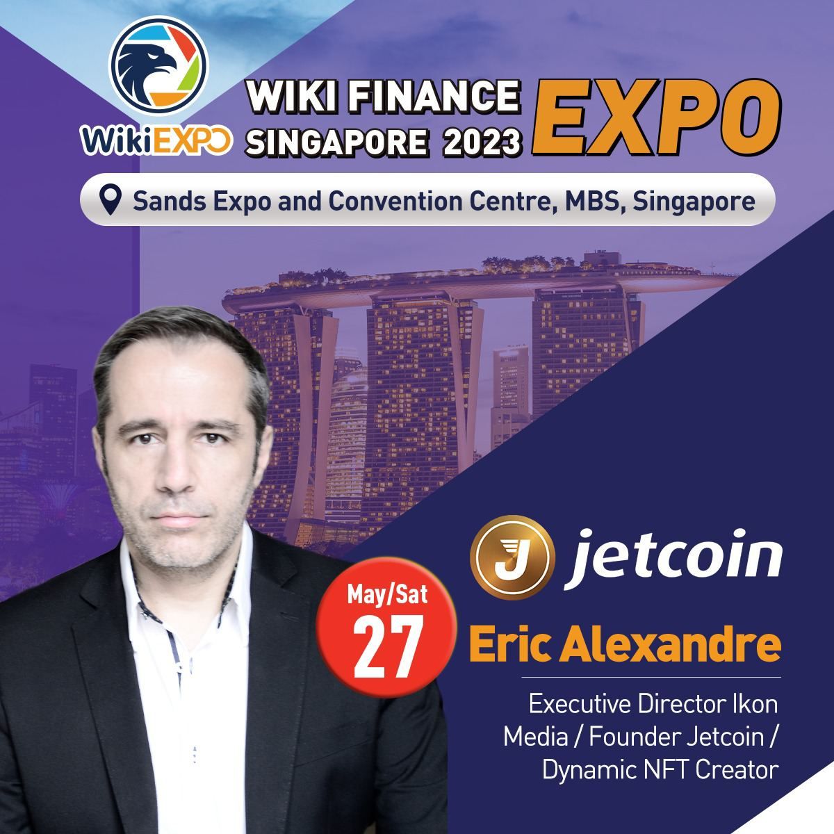 📣📣📣Hey everyone!

✨✨Jetcoin CEO Mr Eric Alexandre will be speaking and happy to share  about NFT Tech at the Wiki Finance Expo

#MBS 
#WikiFinanceExpo
🎆More informations please check and visit this link below
👇😉

☑️ activities.wikiexpo.com/Singapore/2023…