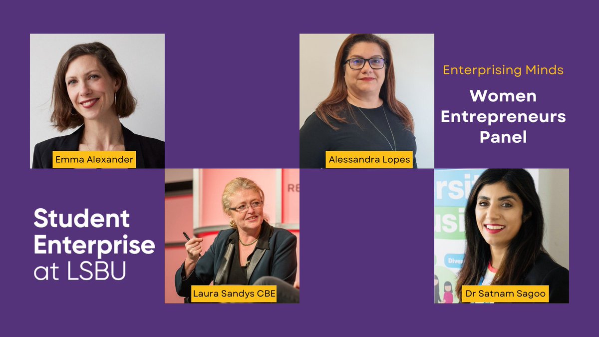 Announcing #InternationalWomensDay Women Entrepreneur panellists: Emma Alexander, Alessandra Lopes, Laura Sandys CBE, & Dr Satnam Sagoo! Meet these inspiring #womenentrepreneur as they share their ingenuity, journeys, & passion. Join us &  #EmbraceEquity! bit.ly/IWD-entreprene…