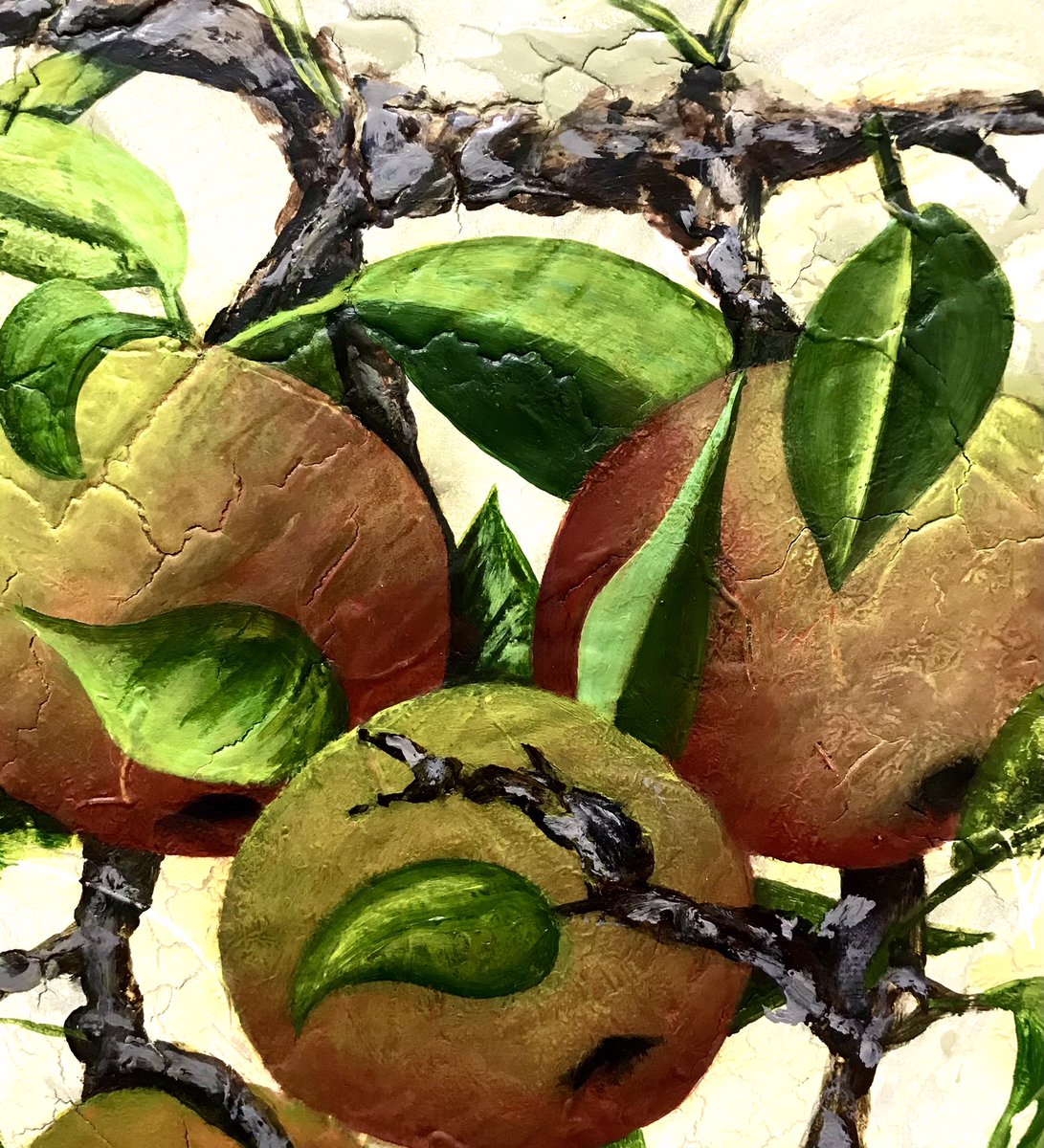 AquaDesignGroup's tweet photo. Closeup of #apples #workinprogress by #SBS winner @LindiKirwin who is half way through now…

#mixedmedia #fineart #luxurylife #luxurylifestyle #interiordesign #design #designforinteriors #homestyle #interiors #bespokeart #artlovers #artforsale #stockport #promotestockport https://t.co/ILuVfNa8mJ