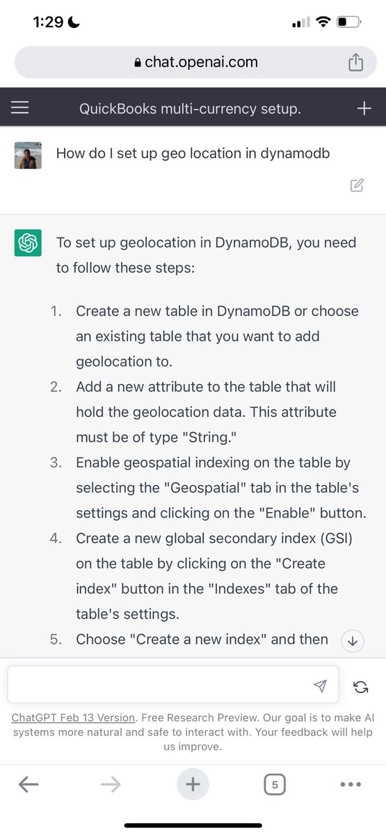 merrinkurian's tweet image. Pls tell me #chatgpt is hallucinating. I did not find any docs from #aws on #dynamodb with geospatial indexing