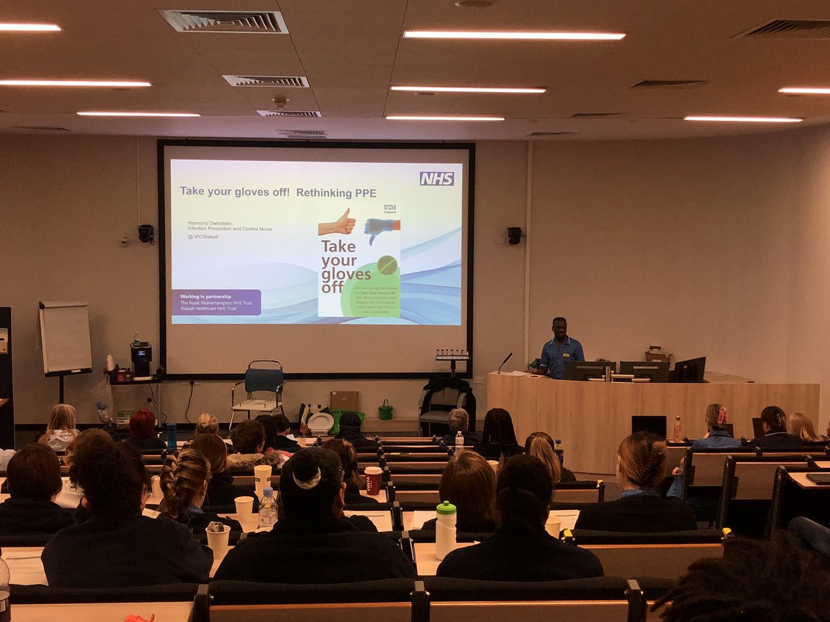 IPCWalsall's tweet photo. Rethinking PPE. Now over to IPCN Harmony educating on our “Take your gloves off” campaign #BreakTheChainWHT https://t.co/3TNIxKOJ1j