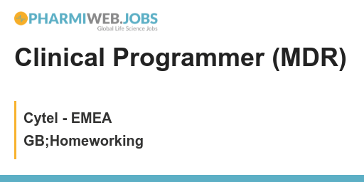 PharmaNews_Jobs's tweet image. Clinical Programmer (MDR) - Cytel - EMEA - GB;Homeworking
Find Out More: bit.ly/3ZxgamP
We're looking for an experienced #ClinicalProgrammer to join our team! Working with #MDR, you'll have the chance to play a major role in our company's success. #LifeSciences #Jobs #C