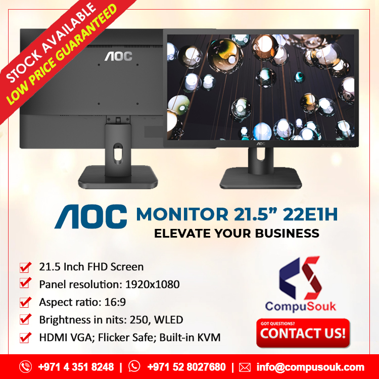 CompuSouk's tweet photo. AOC 21.5" Full HD (1920 x 1080) 60Hz LED Monitor with HDMI VGA
The price you will never get - Contact Now to BUY
https://t.co/4B4UKDVn2Z
#wholesaledeal #dubaidealer #WTS #authoriseddistributor #monitor #screen #AOC #AOCmonitor #wts #worldwideshipping #wtsglobal https://t.co/ld6o3jxqqg