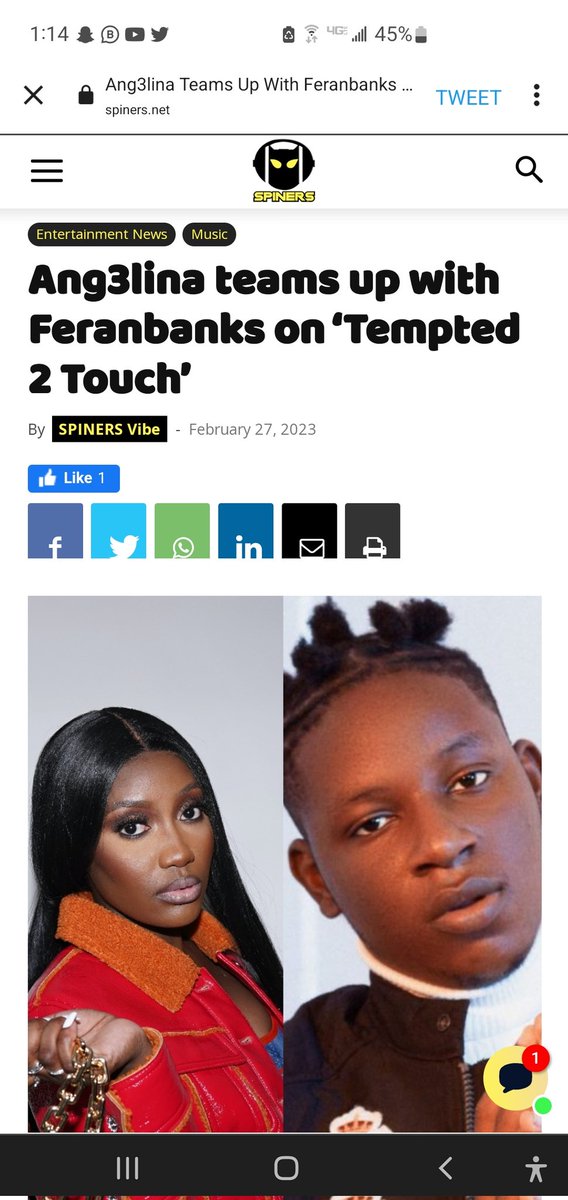 @Ang3linababy teams up with @Feranbanks1 on ‘Tempted 2 Touch’ 
Read: 👉bit.ly/3SA9v9b

#WeAreSpiners | #SPINERSAtOne

Cc @officialspiners