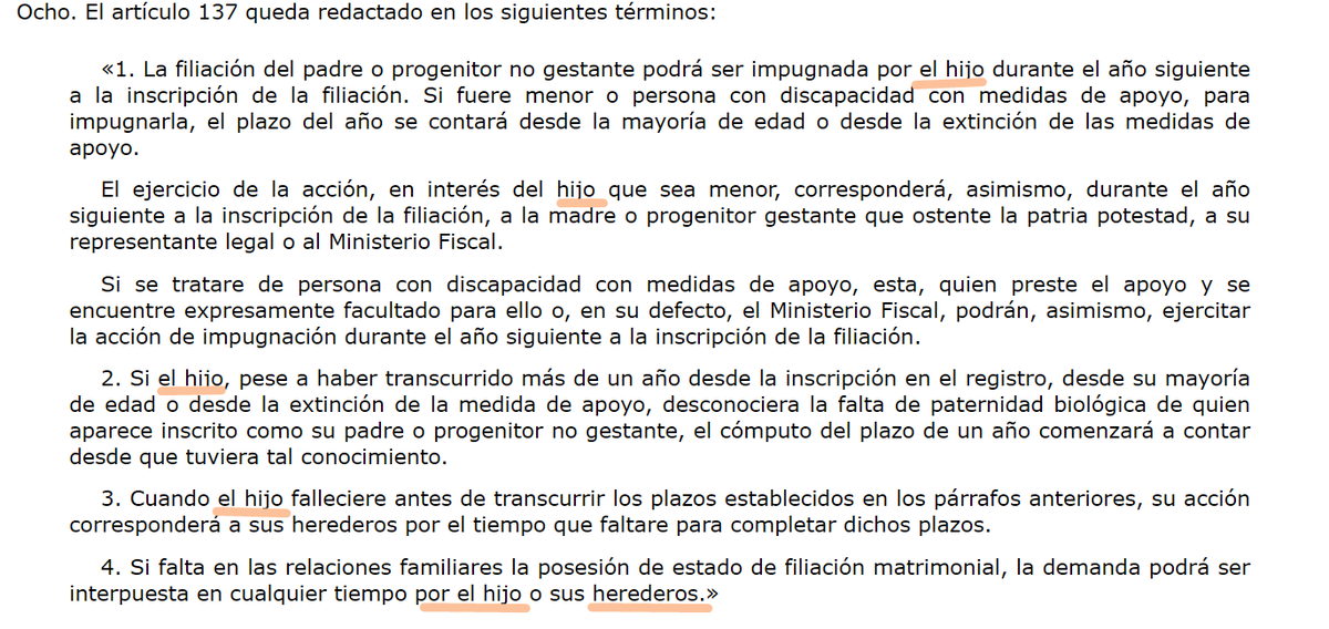 generoenaccion's tweet photo. #LeyTrans sobre el #lenguajeinclusivo
Spoiler: no.
Ni la propia ley es capaz de usar lenguaje inclusivo. 
Si hay dos madres habría una progenitora no gestante, y dos progenitoras, que no se contemplan en la modificación del CC. 
Sigue hablando de hijos, defensores, herederos. https://t.co/HYiXsKjSwg