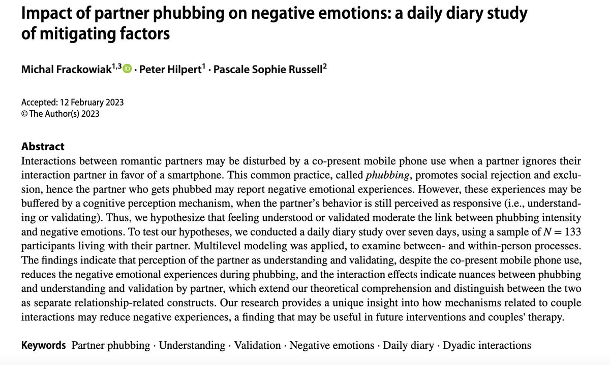 Michal Frackowiak 🏳️🌈🇵🇱🇨🇭🇬🇧 (@michalfrackowi1) on Twitter photo 🚨🚨🚨 NEW ARTICLE OUT!
Our most recent manuscript has just been made available in Current Psychology! #OpenAccess
The paper was in works for over a year and went through multiple rejections and revisions, so I'm really happy to see it out!
<a href="/CarlaUnil/">CARLA UNIL</a> <a href="/imec_mict_UGent/">imec-mict-UGent</a> 🚨🚨🚨 NEW ARTICLE OUT!
Our most recent manuscript has just been made available in Current Psychology! #OpenAccess
The paper was in works for over a year and went through multiple rejections and revisions, so I'm really happy to see it out!
<a href="/CarlaUnil/">CARLA UNIL</a> <a href="/imec_mict_UGent/">imec-mict-UGent</a>