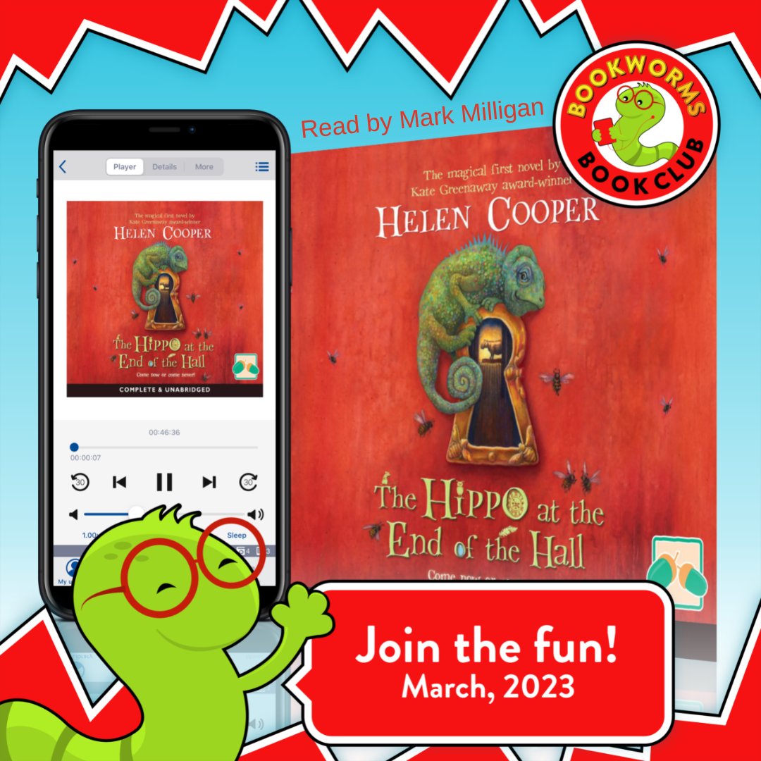 uLibraryDigital's tweet photo. It's a new month, which means a new #BookwormsBookClub pick 🎉🎧

This month, we will be diving into @HelenCooperbook's #TheHippoAtTheEndOfTheHall, narrated by Mark Milligan 🎧

A novel filled to the brim with mystery, hope, forgotten secrets and wild magic!

@Candlewick https://t.co/3dSMxytqa5
