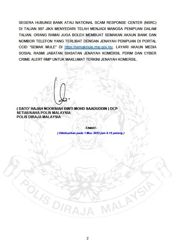Polis Diraja M'sia tweet media