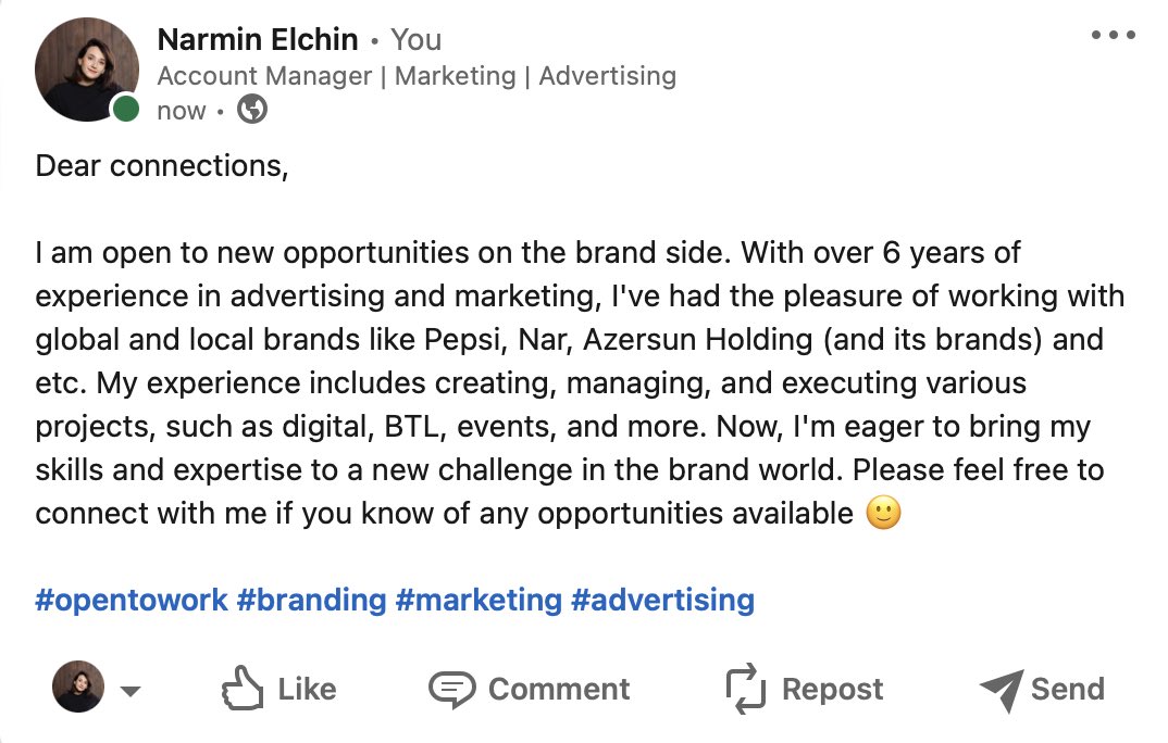 Dosta tanışa məsləhət görə bilərsiniz rahatlıqla)