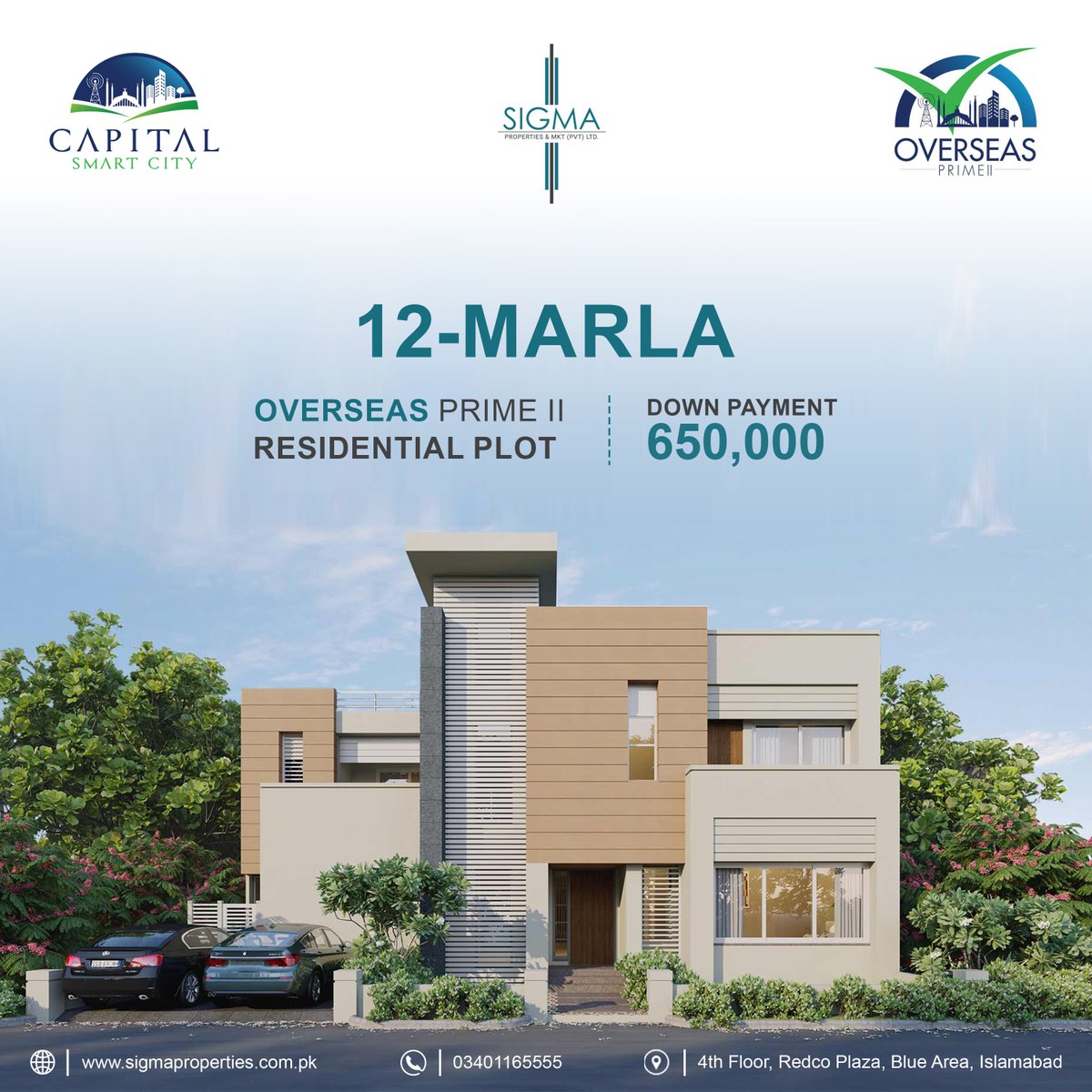The 12-marla residential plot in Capital Smart City Overseas Prime II is available at lower prices. You can book it at only PKR 650,000. #capitalsmartcity #smartcity #GroundBreaking #MotorwayInterchange #Works #Ground #Breaking #Motorway #Interchange #InterchangeWorks #opening