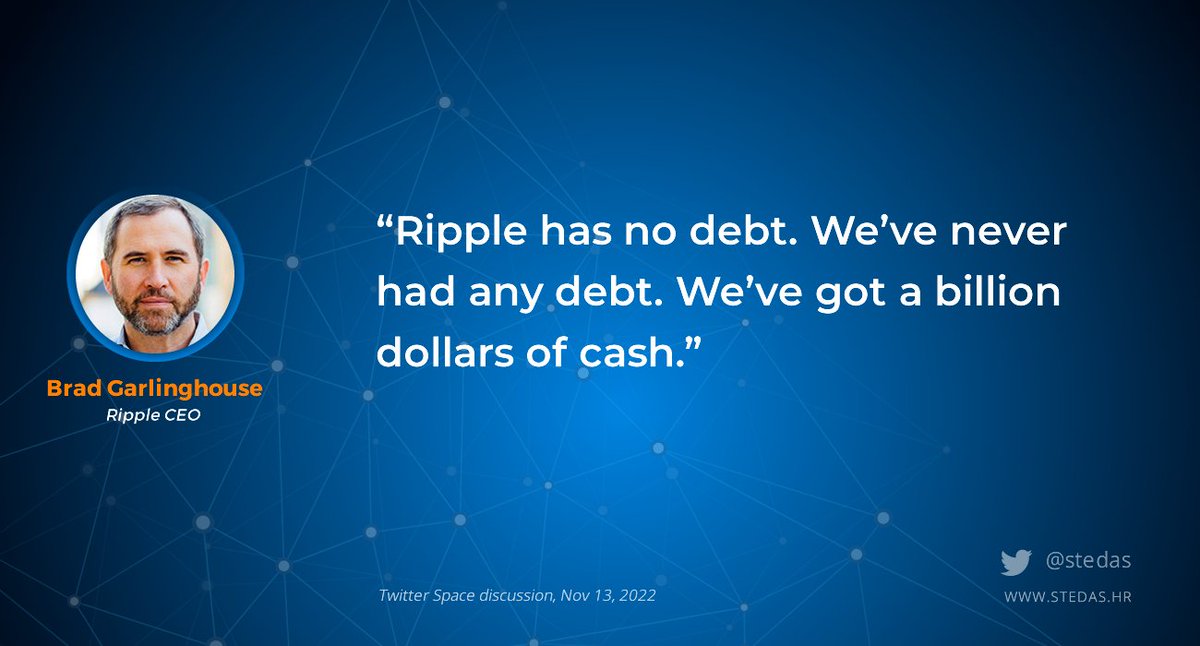 “Ripple has no debt and a billion dollars of cash.”

- Brad Garlinghouse, CEO <a href="/Ripple/">Ripple</a>
 
#fintech $XRP