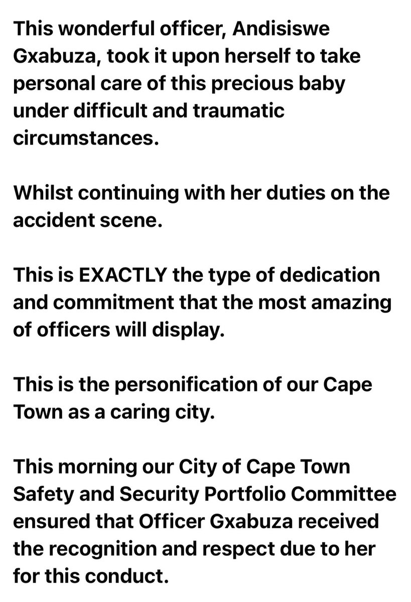 ward11capetown's tweet photo. Officer Andisiswe Gxabuza, I salute and respect you!  

(P.S. - Please share the hell out of this to set the record straight, and to ensure that a true hero gets the recognition and respect she deserves…) https://t.co/Qi2MDzfZzK