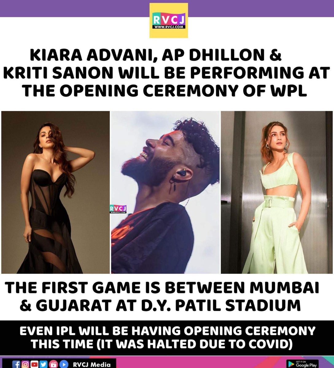 Opening Ceremony of WPL!
#womenspremierleague #wpl #kiaraadvani #apdhillon #kritisanon #bollywood #cricket #rvcjmovies