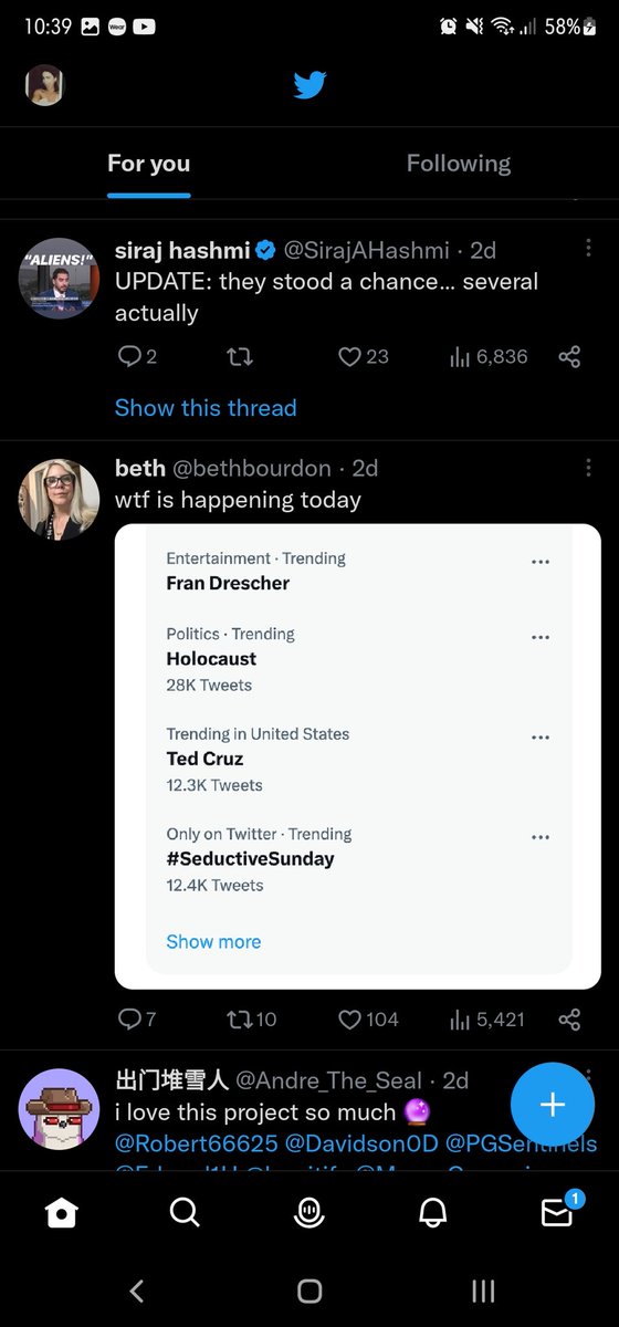 Real_Scarface's tweet photo. My entire "for you" timeline is just tweets from two days ago...@elonmusk you continue to fail https://t.co/87cp8BYewa