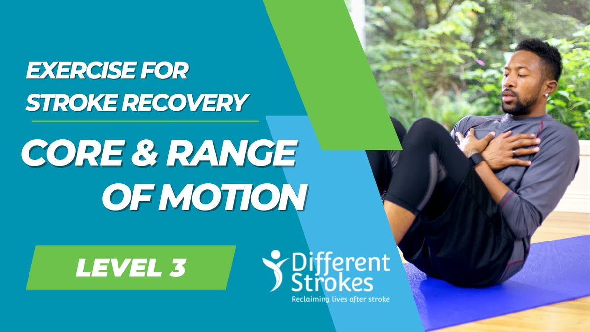 diffstrokes's tweet image. In this session buff.ly/3KI1tci we are focusing on the core &amp;amp; range of motion. This is a level 3 class designed for people who can move their affected leg reasonably well, but who may have restricted movement in their affected arm.