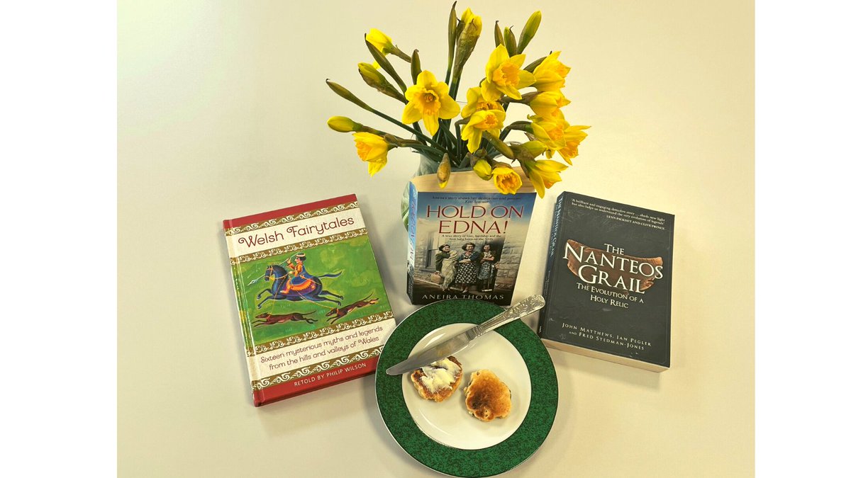 CalibreAudio's tweet photo. Dydd Gwyl Dewi Hapus! Here @CalibreAudio  we're celebrating #StDavidsDay with daffodils, Welsh cakes (with or without butter!) and some great Welsh books available in our #audiobook collection for those with #Dyslexia #SightLoss #PrintDisability https://t.co/b1xPpG9sSB