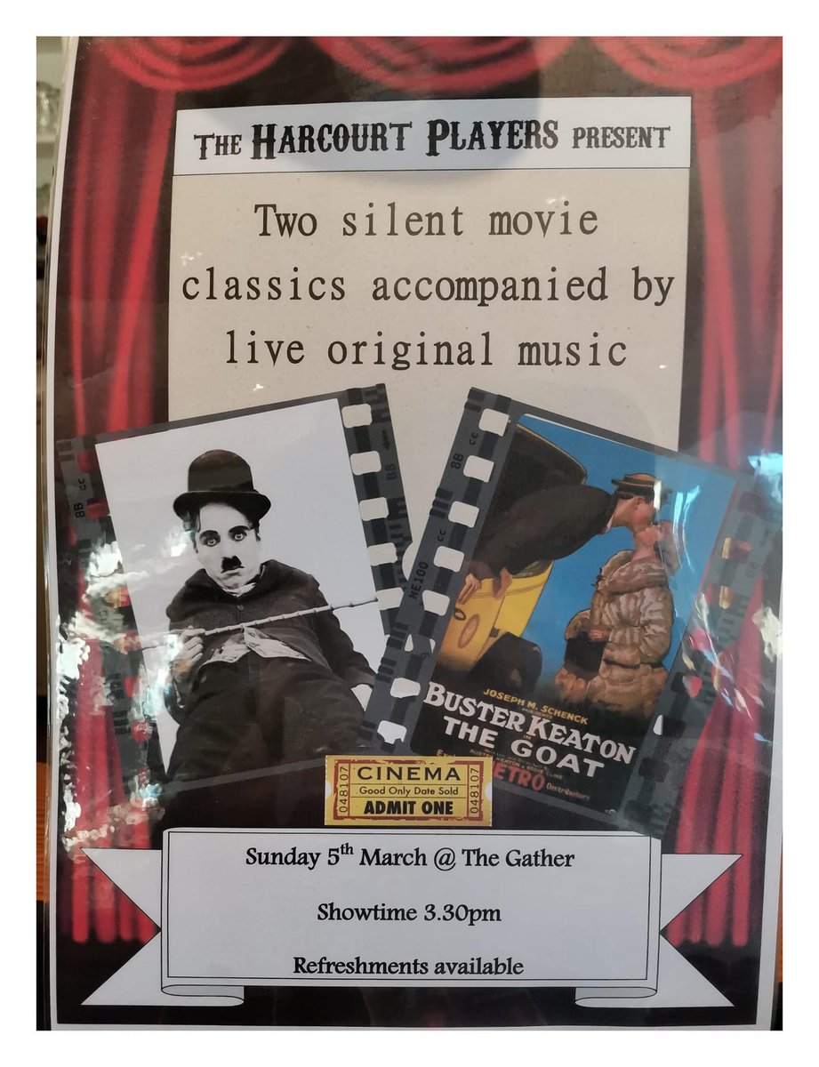 SOMETHING DIFFERENT coming this Sunday at The Gather! Family entertainment with a double bill of live music and silent cinema from 3pm. Adults £5 Kids are FREE! Reservations 01880 739215. 😁🎟️ #kintyre66