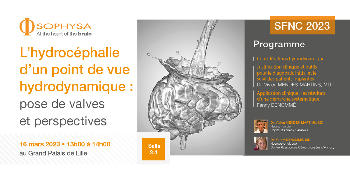 GlobalSophysa's tweet photo. 📣Participez à notre symposium le 16 mars de 13h à 14h et profitez du déjeuner offert.

➡️L’hydrocéphalie d’un point de vue hydrodynamique : pose de valves et perspectives.

👉Avec la participation du Dr Vivien MENDES et de Fanny Dénommé

#SFNC2023 #neurochirurgie #HPNi #LCS https://t.co/ceie5kCo6z