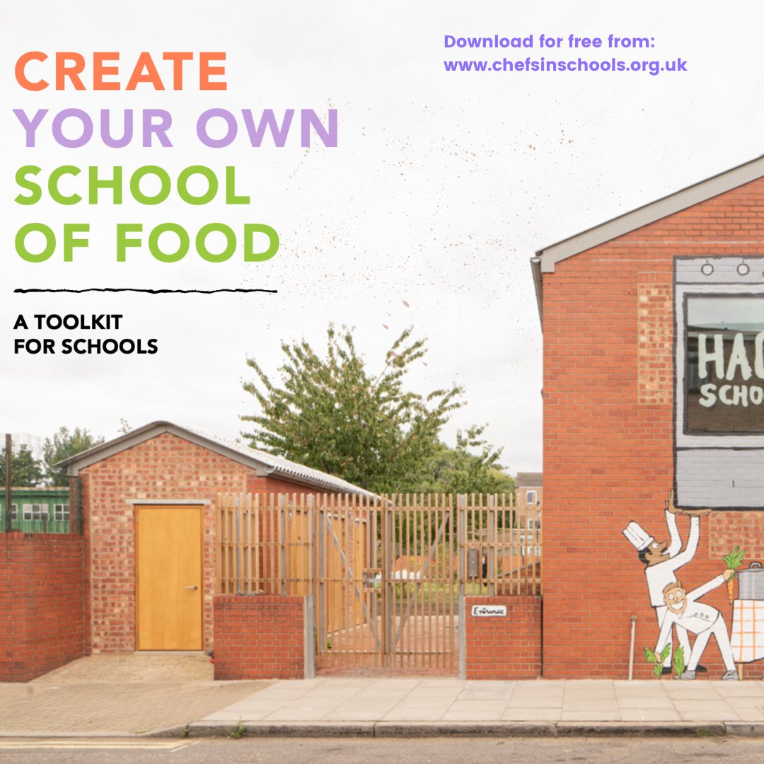 🥁🥁🥁Here it is! Our *free* guide for anyone who’d like to create a school of food. Packed with: 🏘️Architectural tips from #SurmanWeston 💡Education insight from LEAP 🔪Food know-how from us 👩‍🌾Gardening with kids tips from Lidka 👀👇 chefsinschools.org.uk/create-your-ow… #foodeducation