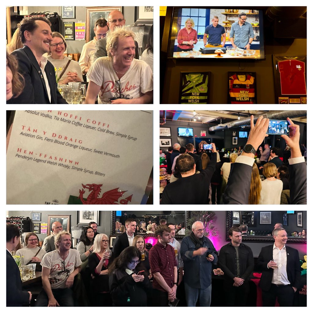 Wonderful audience with @MatthewRhys, @NewYorkWelsh and @Urdd last night celebrating #StDavidsDay @TheLibertyNYC for #WalesWeek. We had singing, drank @PenderynWhisky, and @AviationGin cocktails, watched @WrexhamFX  @MaxineERHughes and more. Dydd Gŵyl Dewi Hapus. 🗽🏴󠁧󠁢󠁷󠁬󠁳󠁿🌼