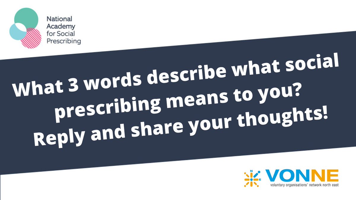 📢 Tell us your story! 

Are you involved in social prescribing as a #VCSE provider, participant or #LinkWorker in our region? 

💭 What three words describe what #SocialPrescribing means to you? Reply & share your thoughts! 

#SocialPrescribingDay #ThrivingCommunities